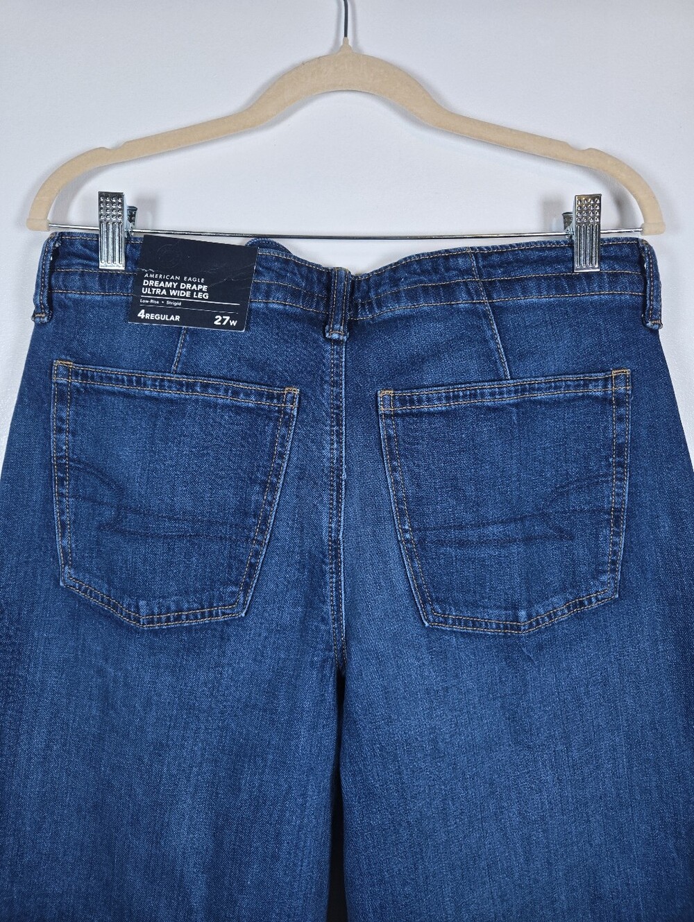 NEW American Eagle Dreamy Drape Ultra Wide Leg Denim Jeans Strigid Size 4/27 - Picture 10 of 14
